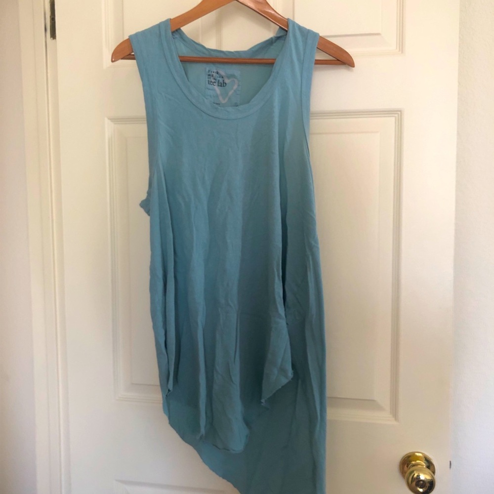 🏝 Asymmetrical Beachy Sleeveless Tunic - Teal